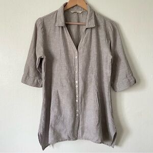 Soft Surroundings Linen Blend Shirt Tunic